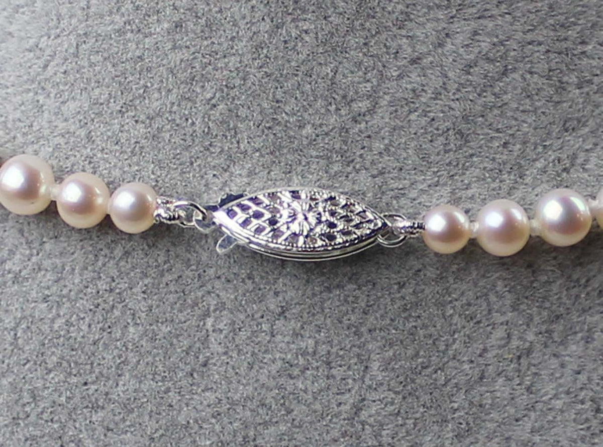 Pearl Necklace Fish Hook Clasp