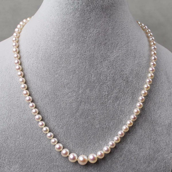 Graduated 6-12 mm Freshwater Pearl on sale Necklace, pearl ,Genuine Pearls Necklace, Graduation Pearls, Wedding Pearl Necklace, Bridal Pearls